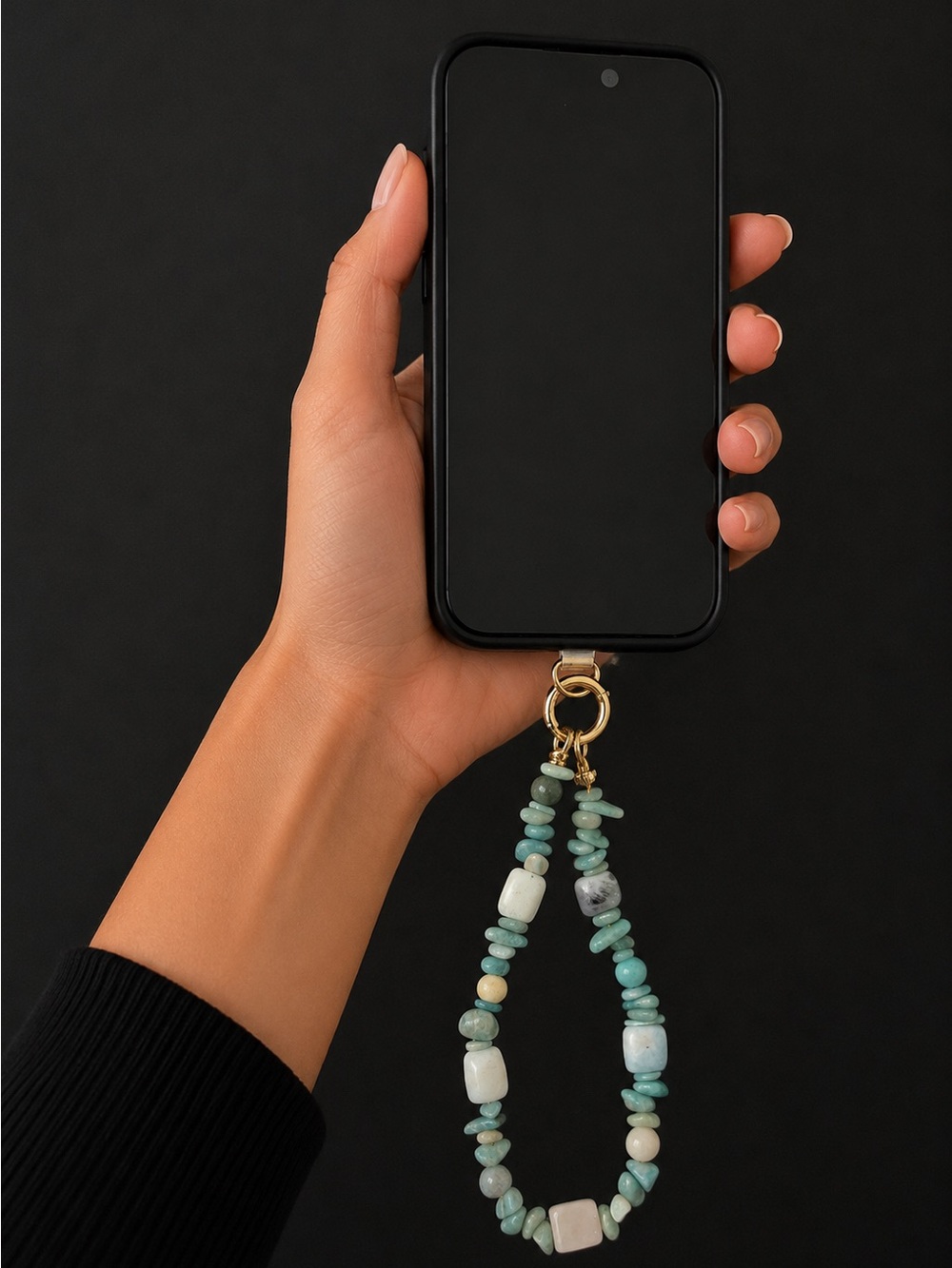 Amazonite Gemstone Beaded Phone Wrist Strap